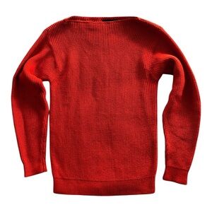 Vintage Women’s Liz Claiborne Bright Red Knit Boatneck Sweater
